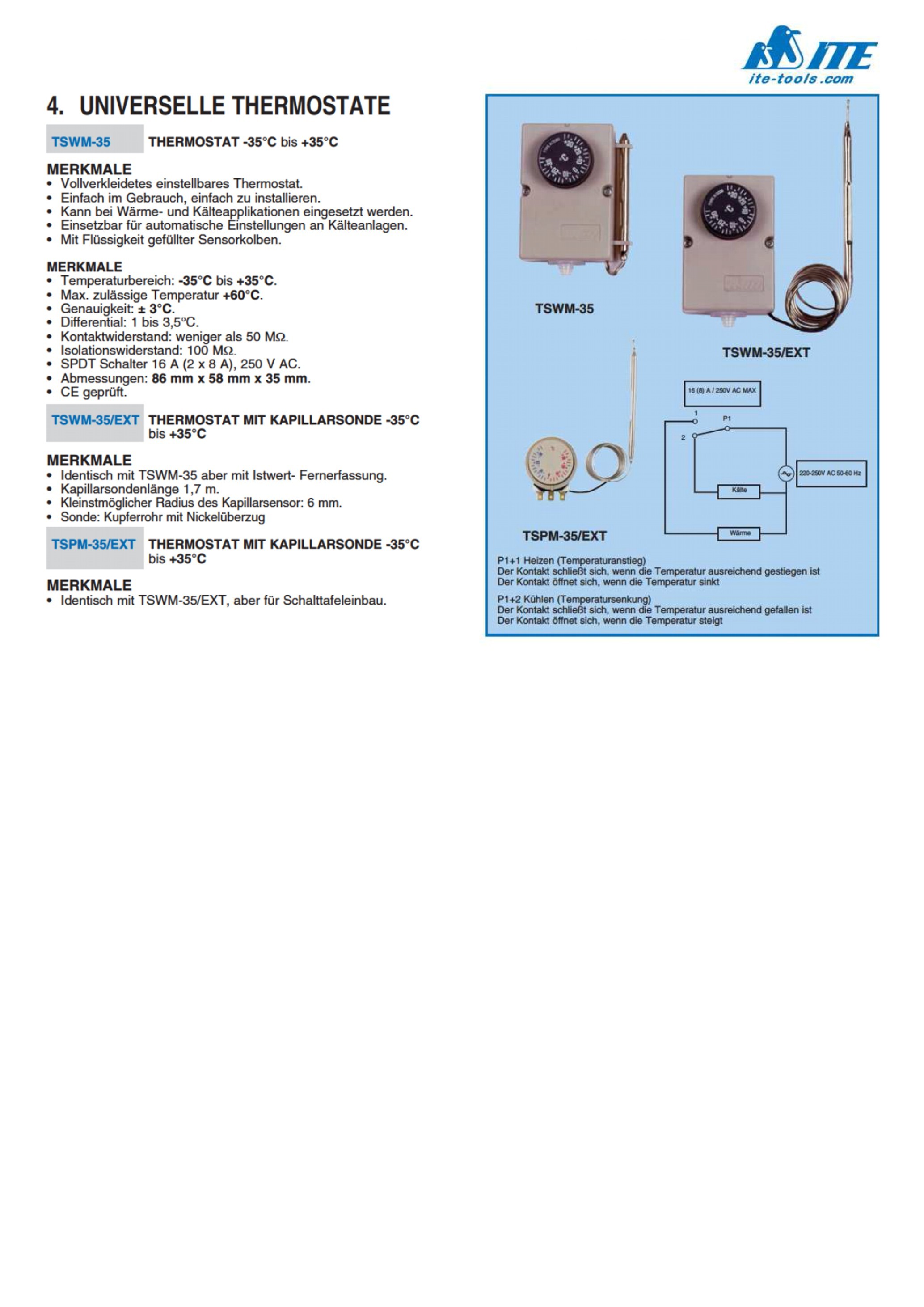 ITE Thermostat TSWM-35/Ext mit Fernfühler-vtP-F2000-ITE Thermostat TSWM-35/Ext mit Fernfühler , Thermostat F2000 mit Fernfühler-getraenkezapfanlagen.net