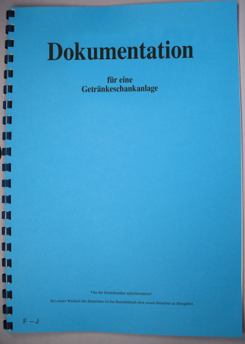 Betriebsbuch für Getränkeschankanlage Schankanlage Zapfanlage Dokumentation Buch