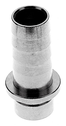 4 mm Co2-Schlauchtülle gerade mit Bund und Ansatz, Messing vernickelt, innen verzinnt.